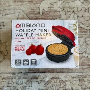 Red Holiday Mini Waffle Maker